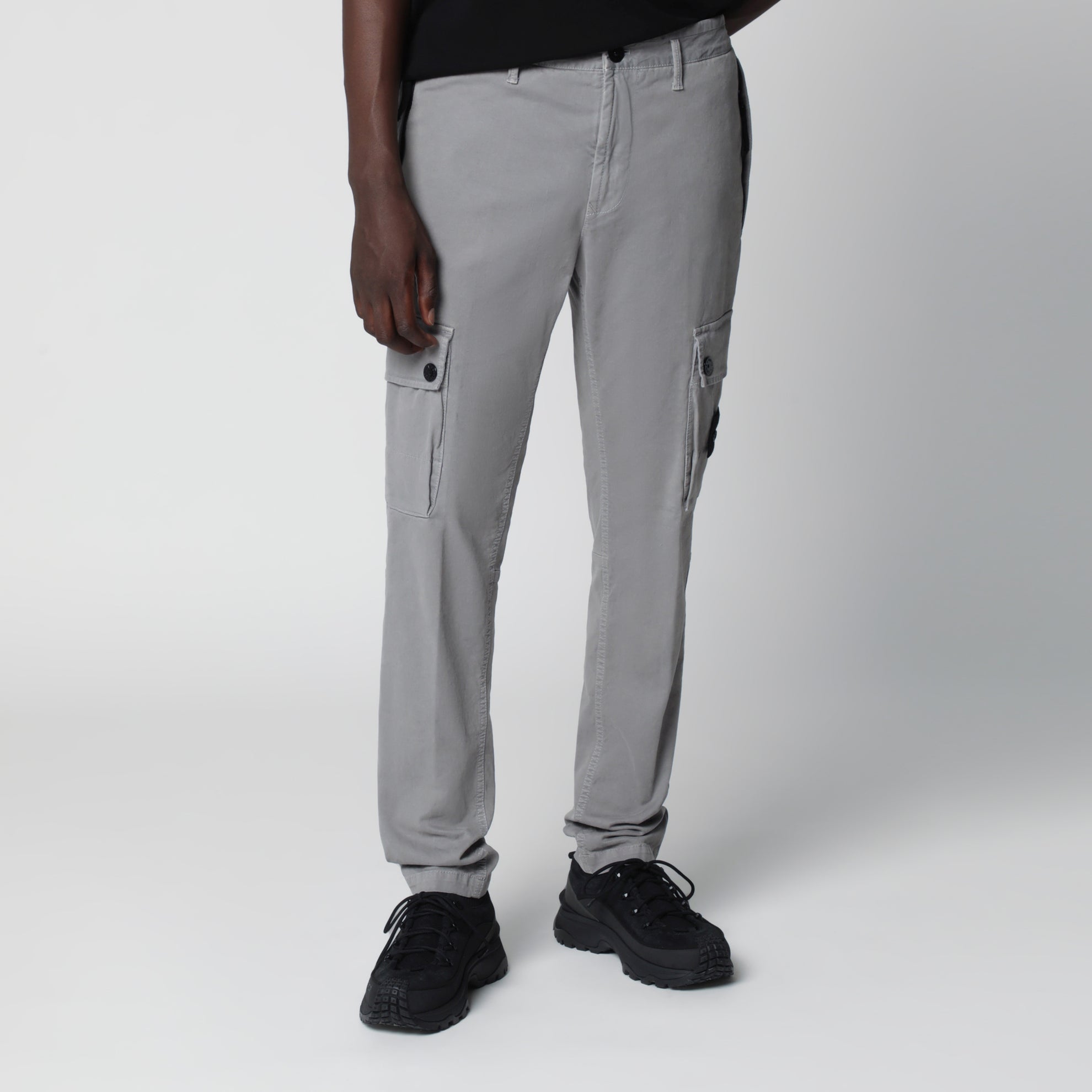Pantalone cargo grigio in cotone