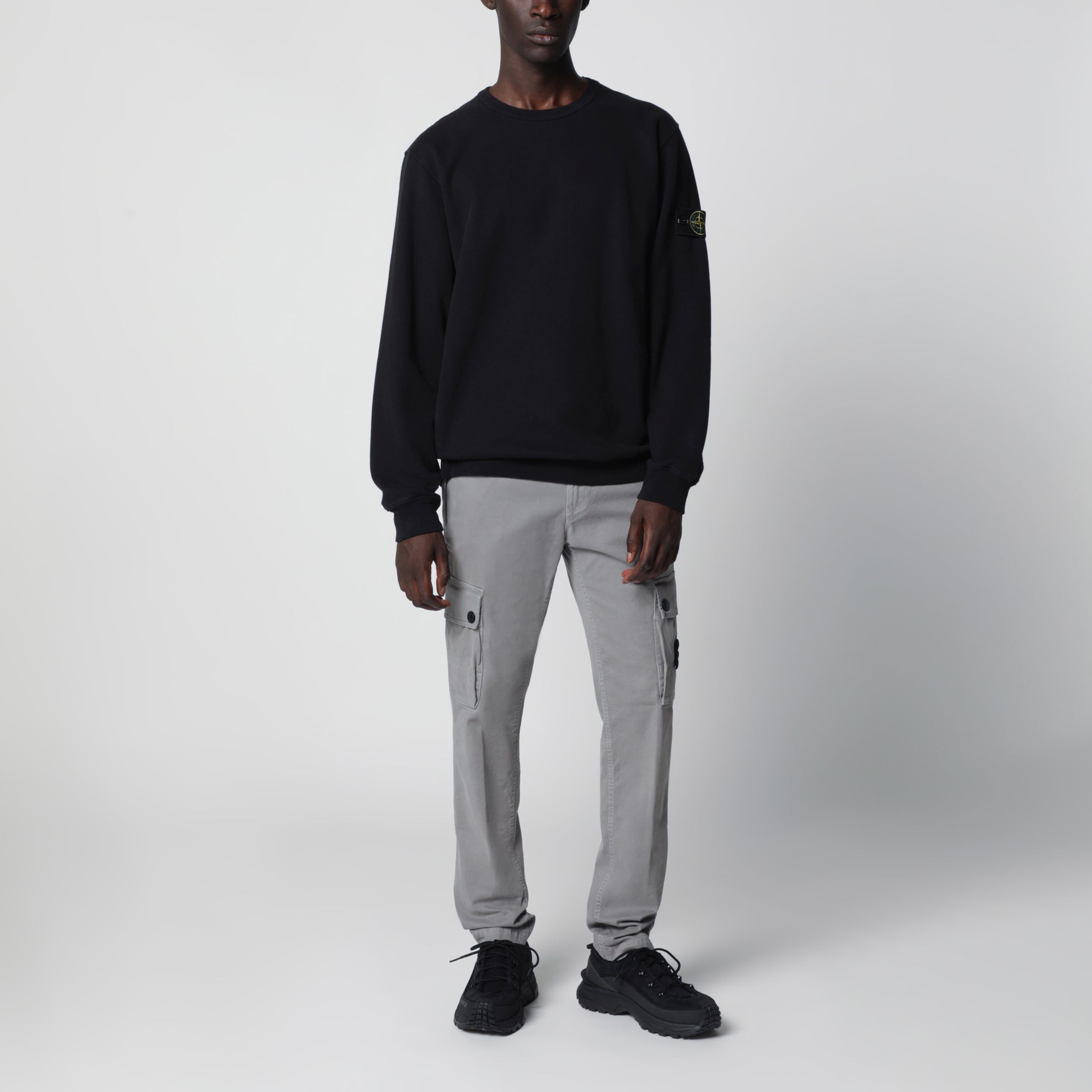 Pantalone cargo grigio in cotone