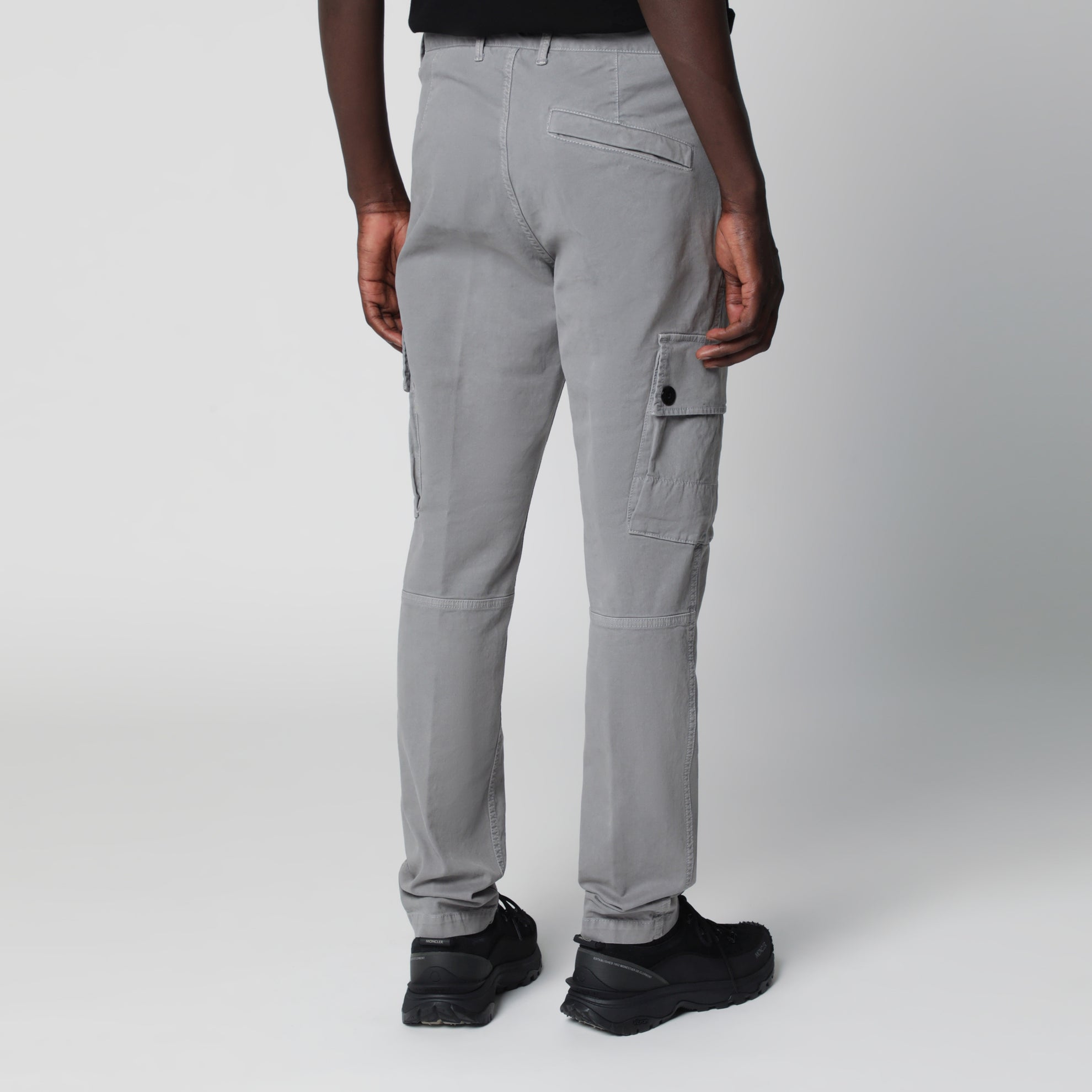Pantalone cargo grigio in cotone