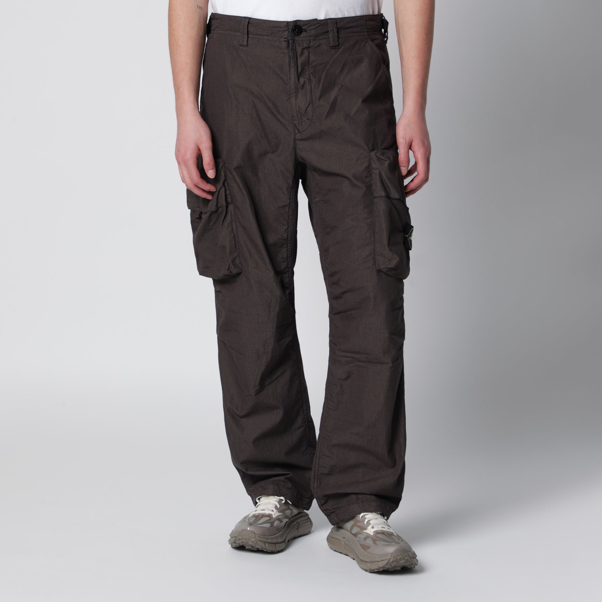 Pantaloni cargo grigi in cotone