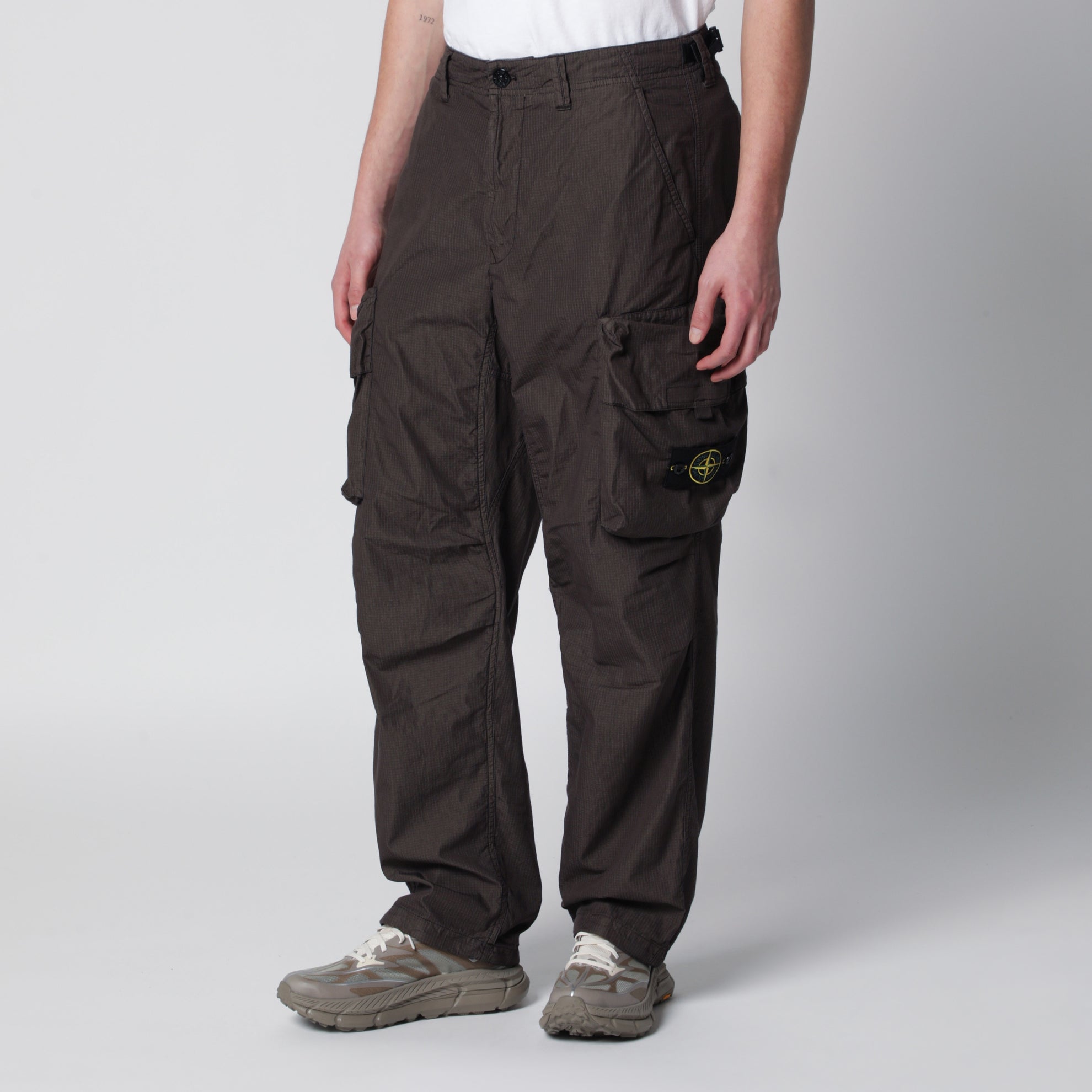 Pantaloni cargo grigi in cotone