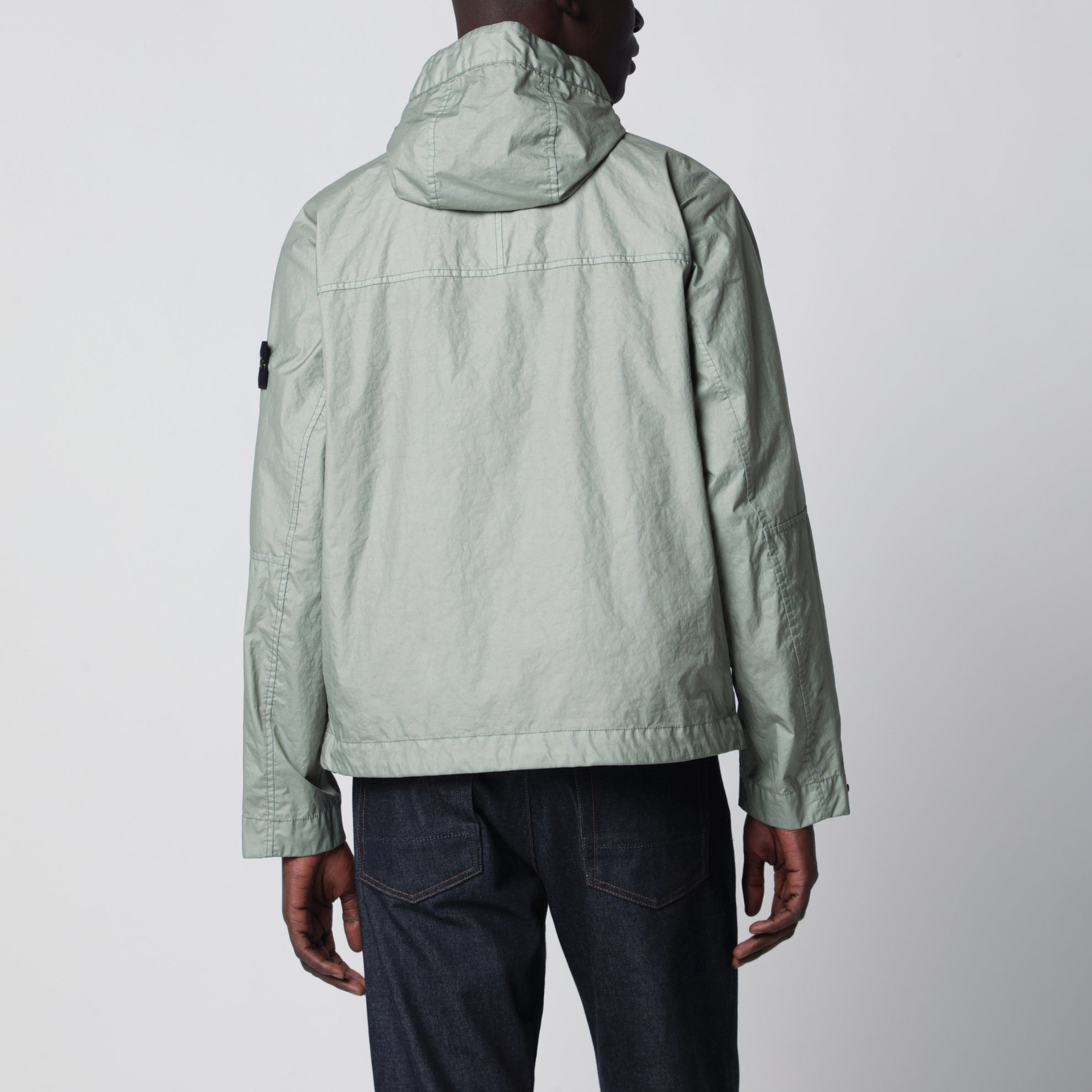 Giacca con cappuccio in nylon Membrana 3L TC verde