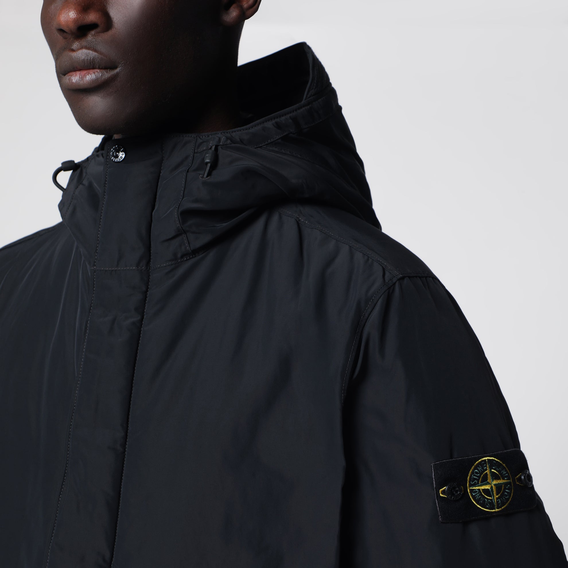 Black padded zip-up jacket