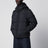 Black ripstop nylon zip-up down jacket