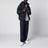 Black ripstop nylon zip-up down jacket