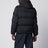 Black ripstop nylon zip-up down jacket