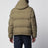 Military green ripstop nylon zip-up down jacket