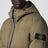 Military green ripstop nylon zip-up down jacket