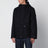 Veste à capuche bleu marine en mélange de laine