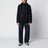Veste à capuche bleu marine en mélange de laine