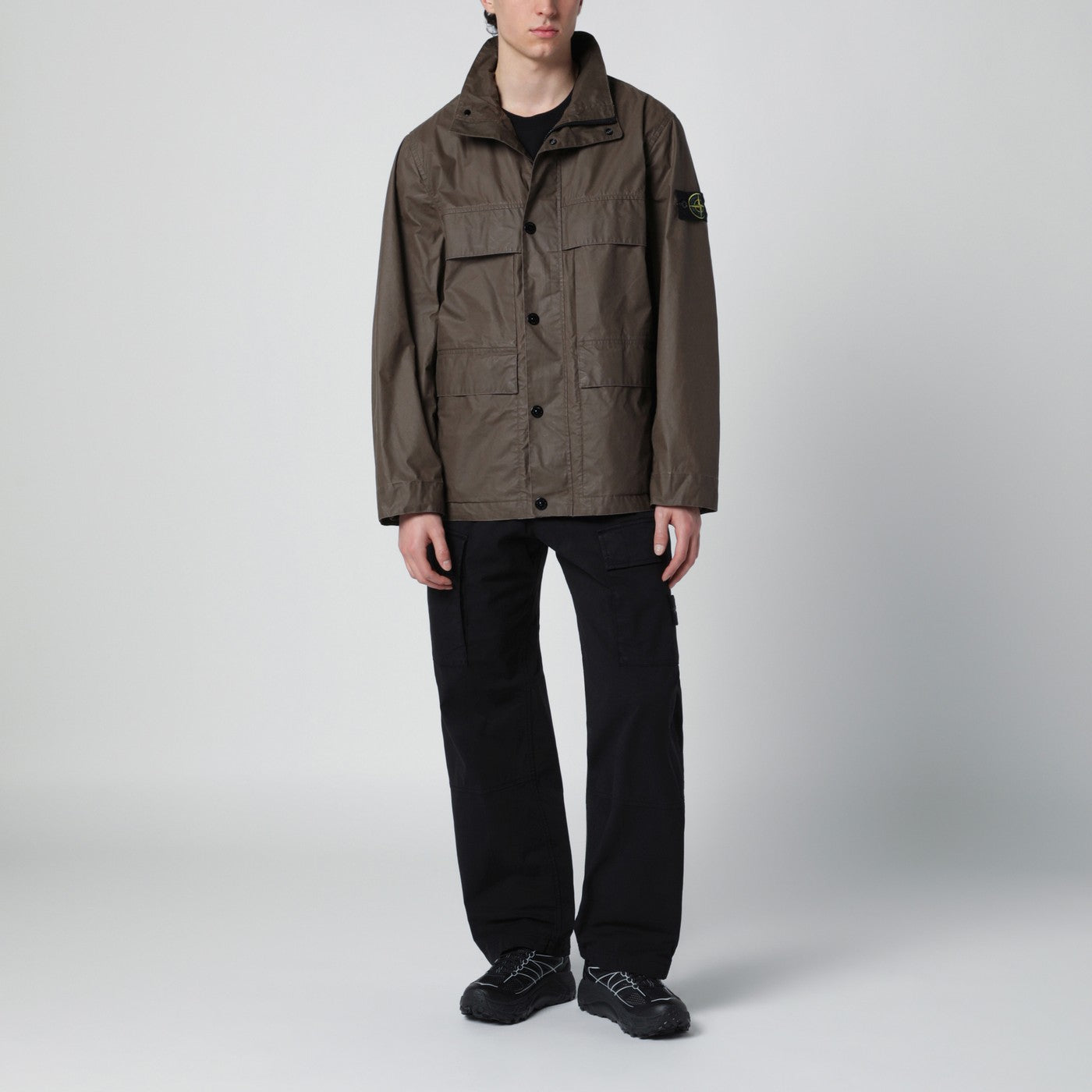 Stone Island Brown waxed cotton canvas field jacket | TheDoubleF