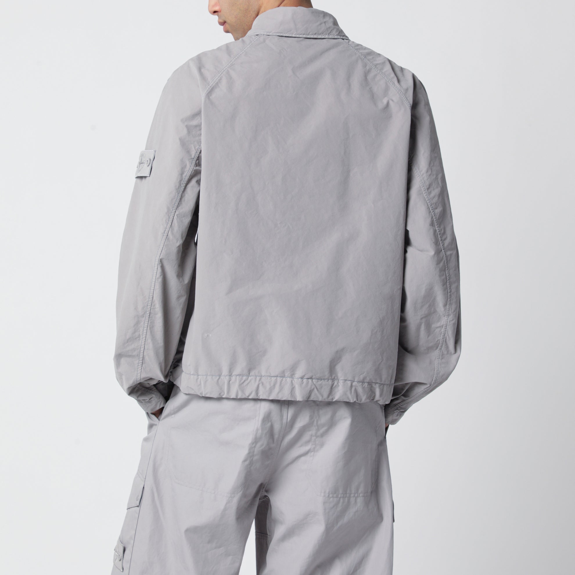 Veste gris poussière en mélange de nylon déperlant