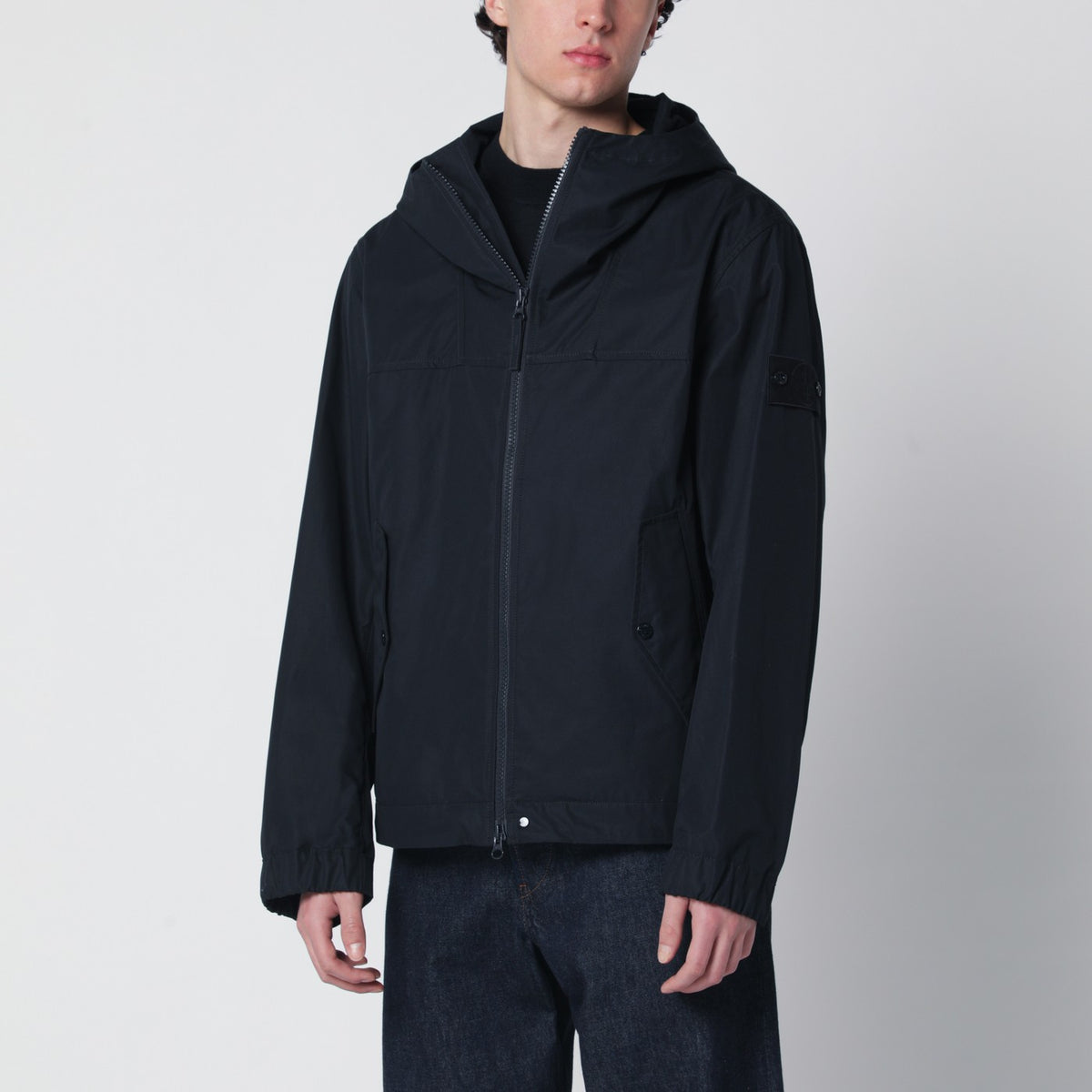 Stone Island Navy blue cotton zip-up jacket | TheDoubleF