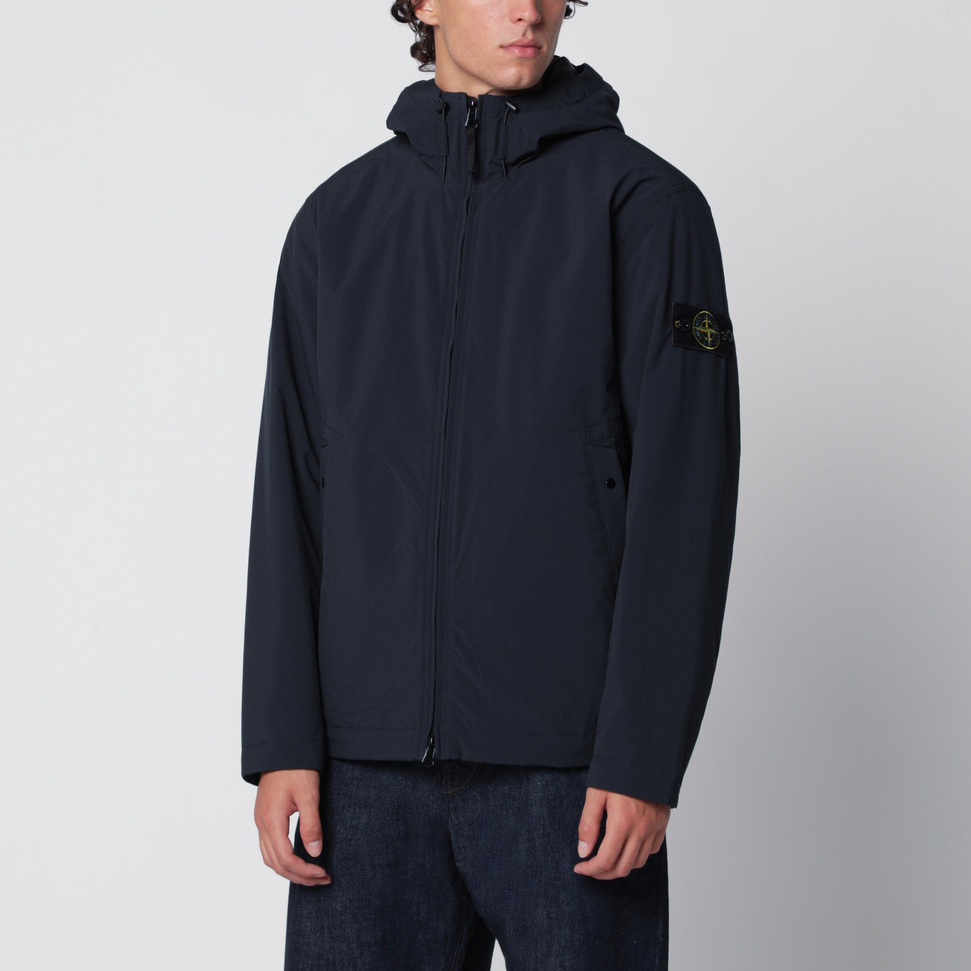Navy blue hooded jacket