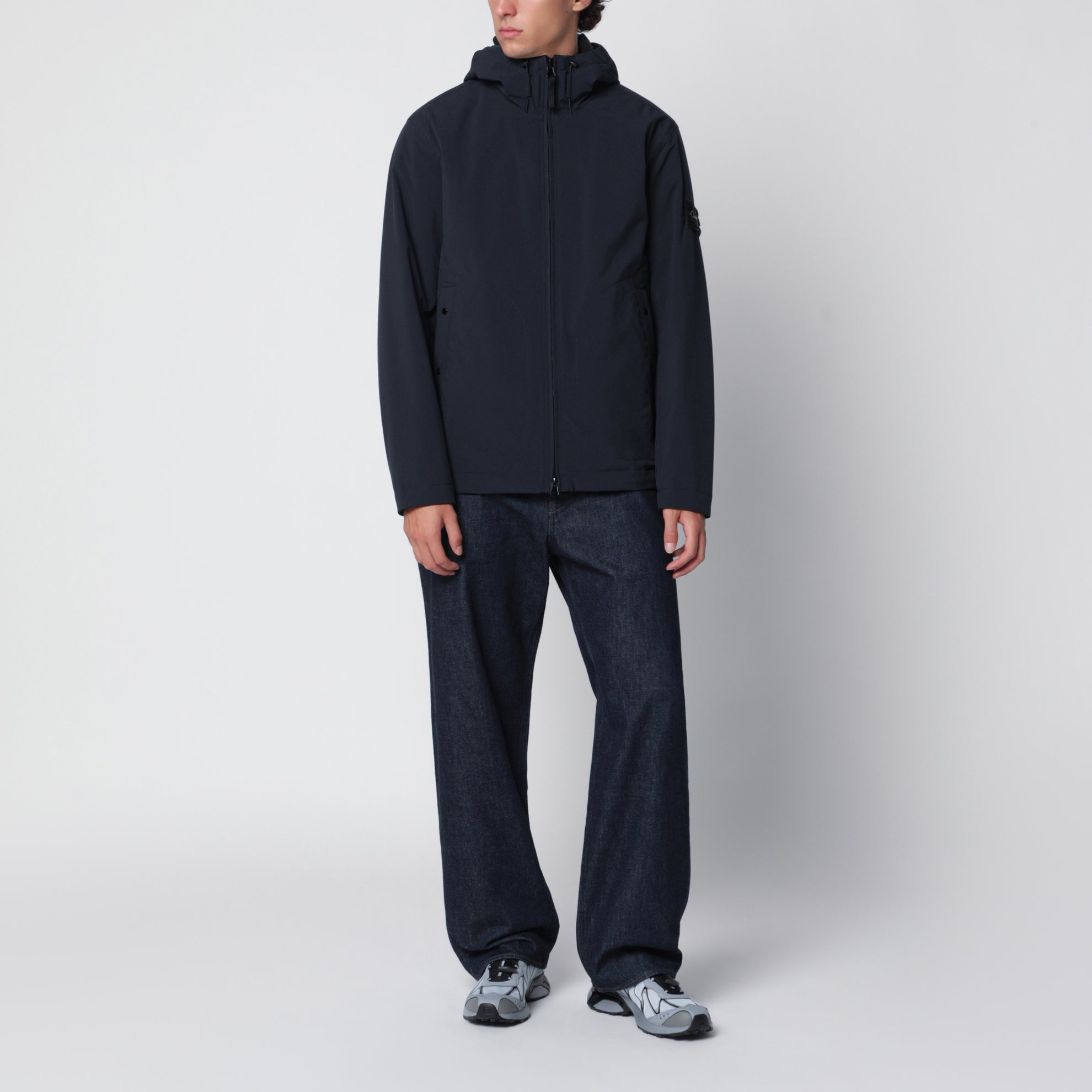 Navy blue hooded jacket