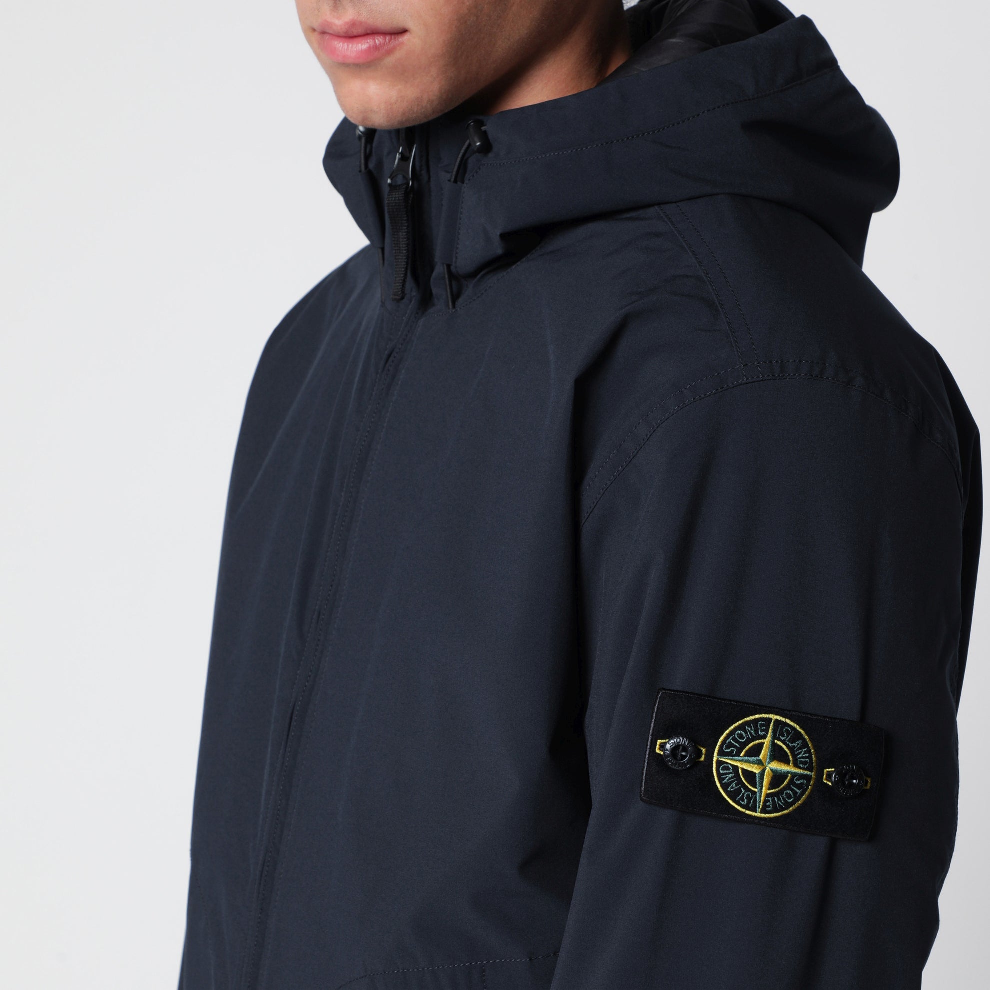 Navy blue hooded jacket