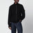 Black zip-up sweater in pure wool