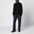 Black zip-up sweater in pure wool