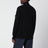 Black zip-up sweater in pure wool
