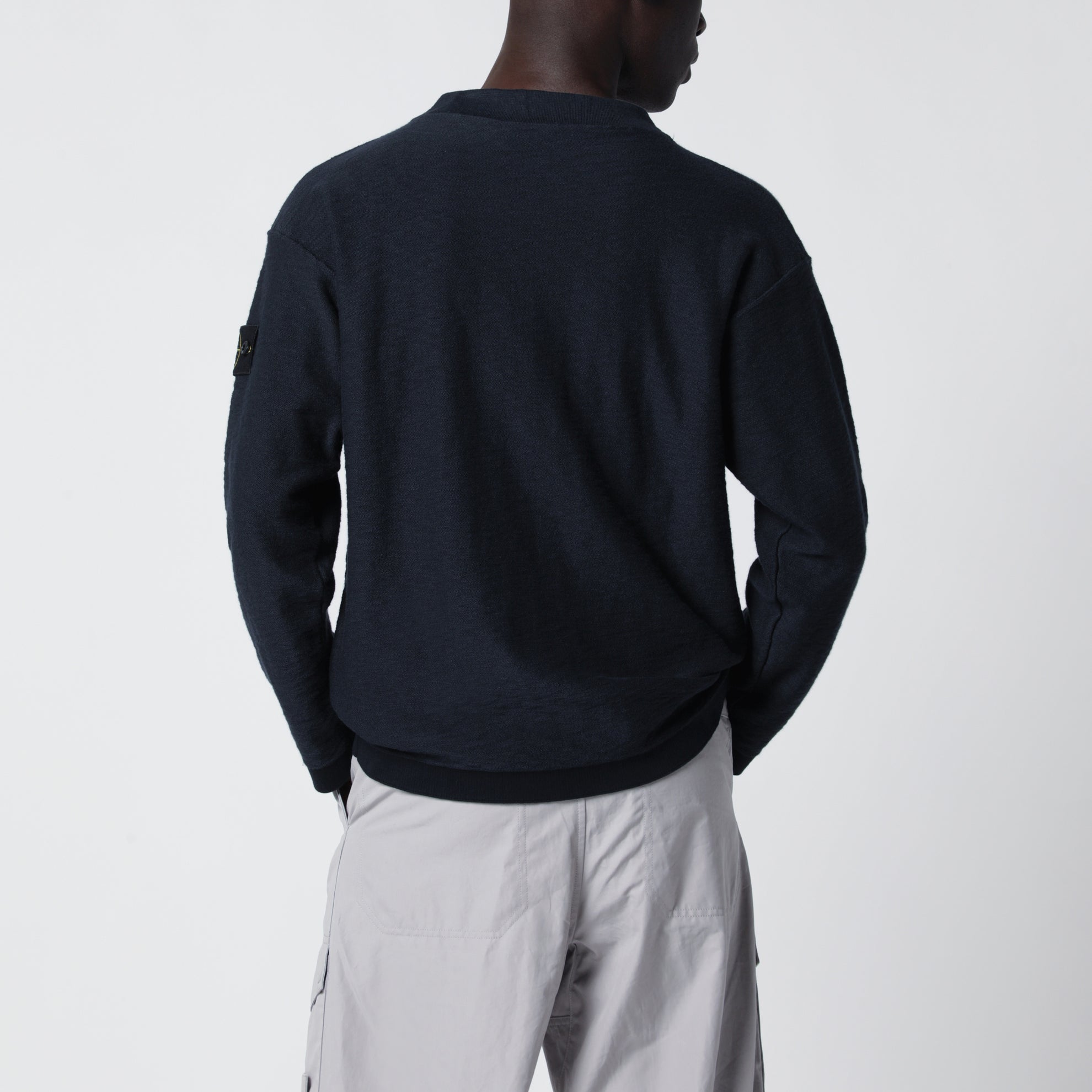 Maglione con collo a cratere blu navy