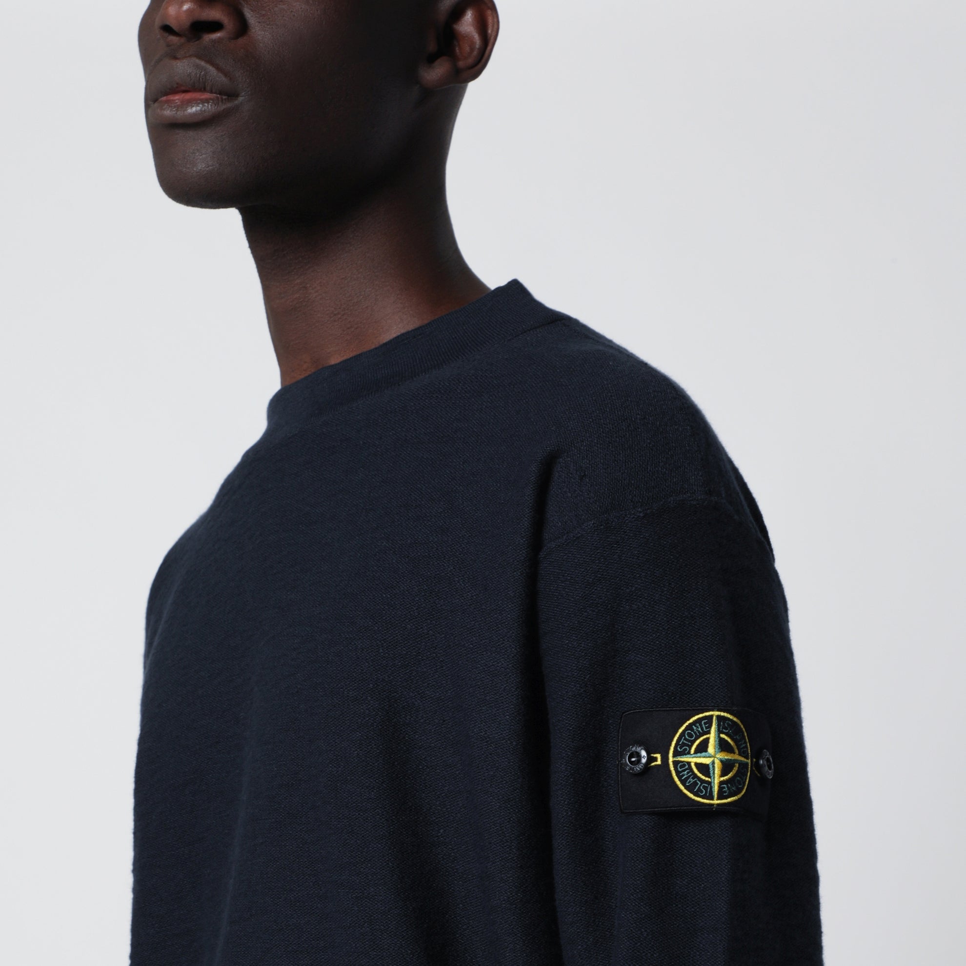 Maglione con collo a cratere blu navy