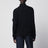 Navy blue ribbed turtleneck sweater