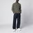 Military green ribbed turtleneck sweater