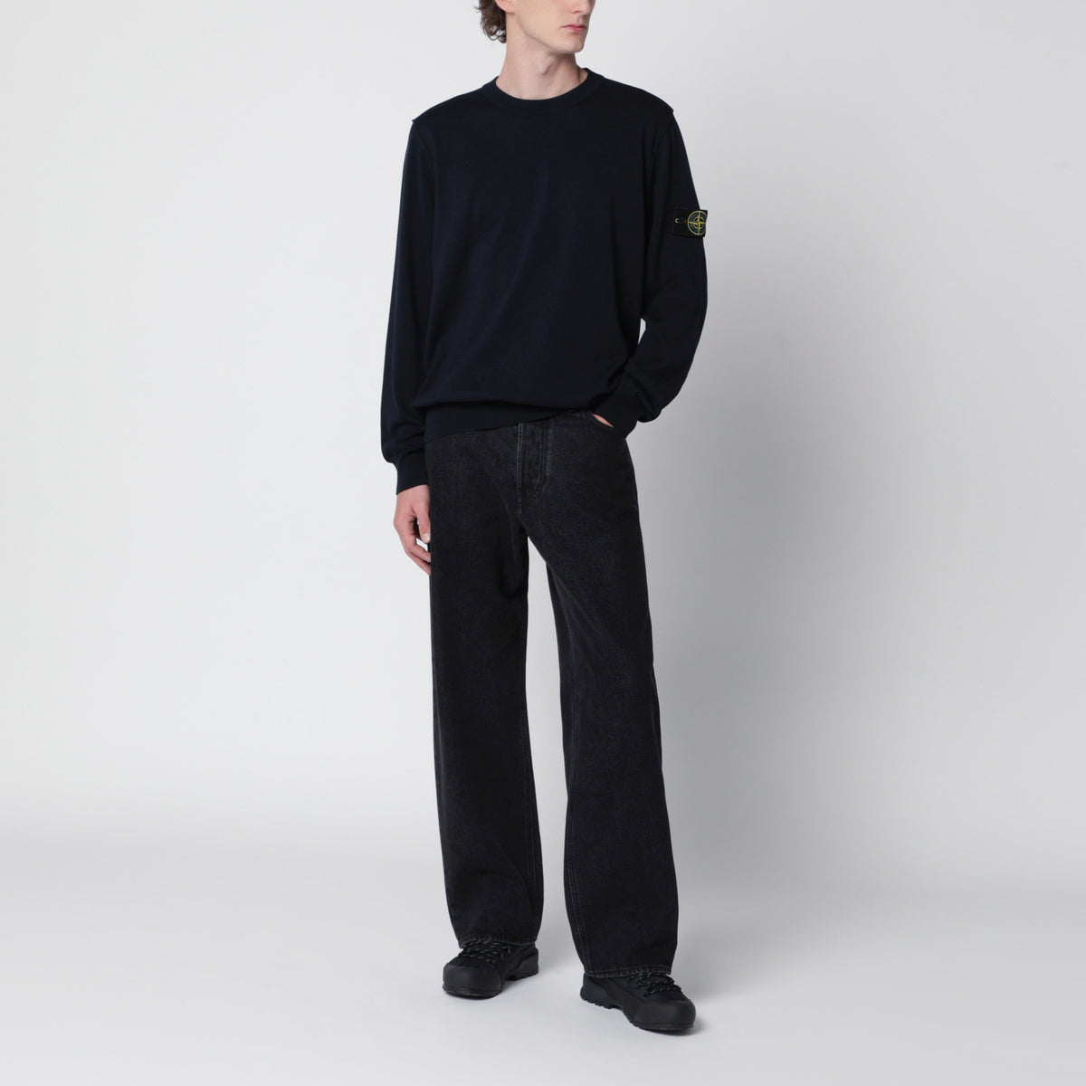 Marineblauer Pullover aus Baumwolle