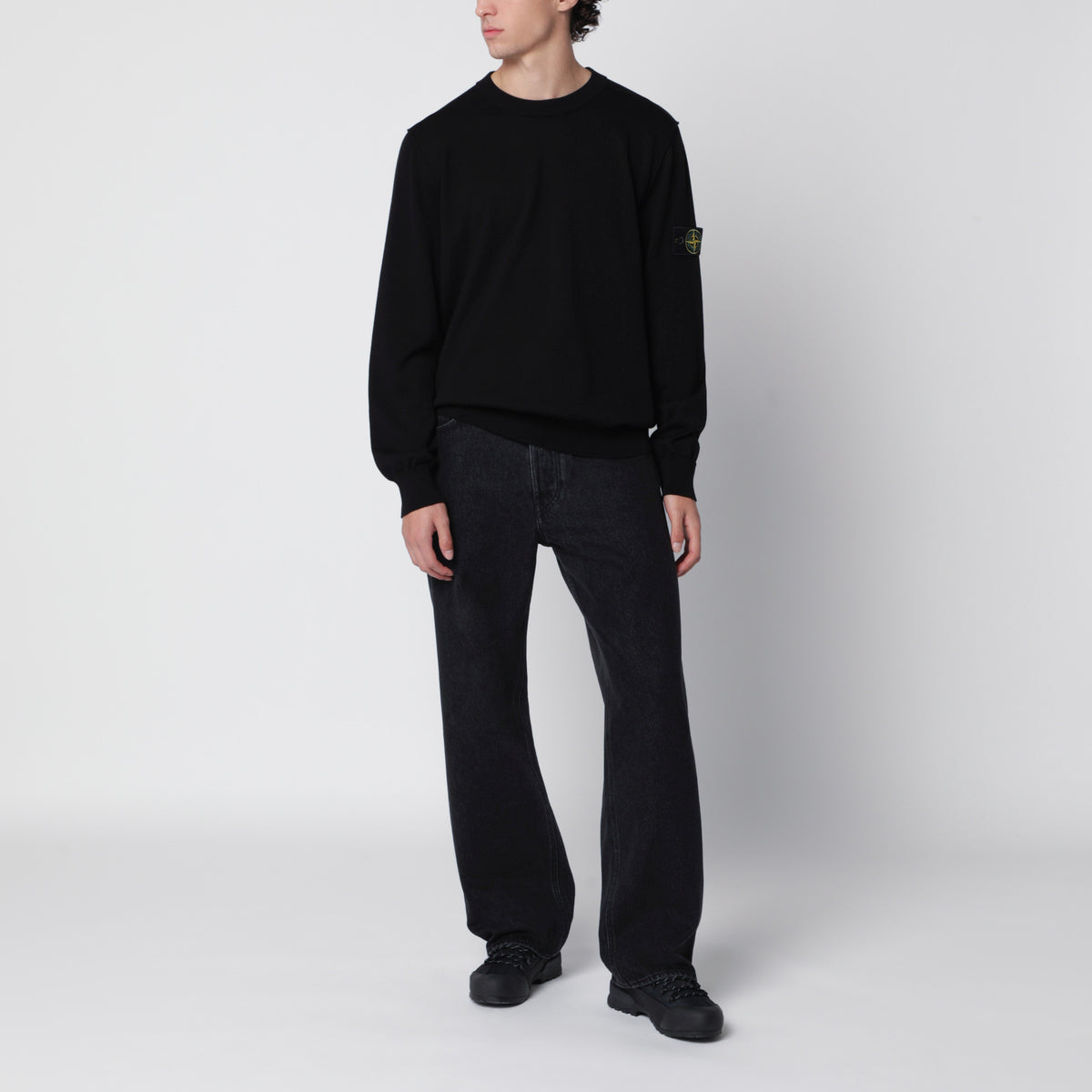 Maglione nero in cotone