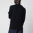 Navy blue ribbed crew-neck sweater