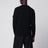 Black ribbed crew-neck sweater