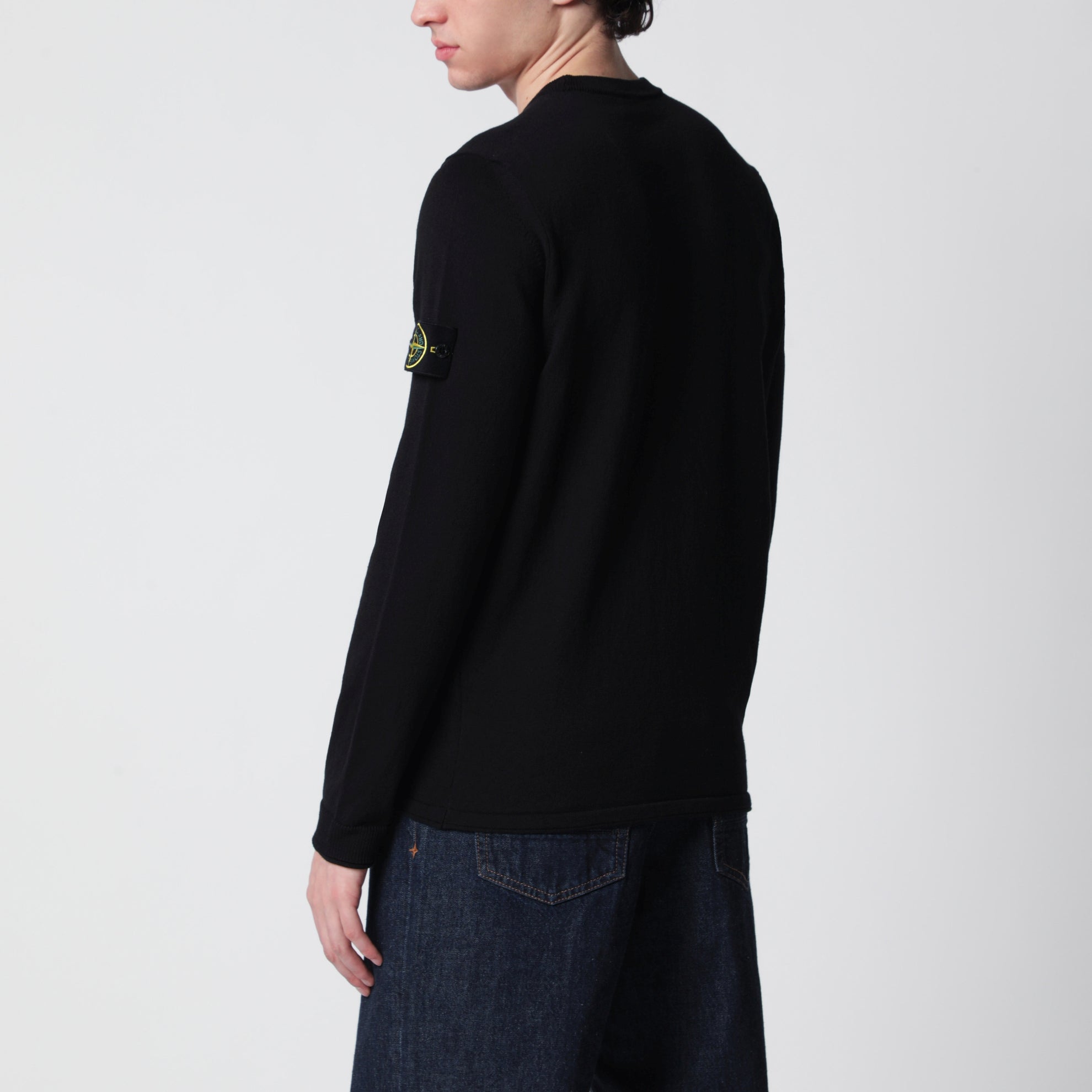 Maglione Logo Badge in cotone nero