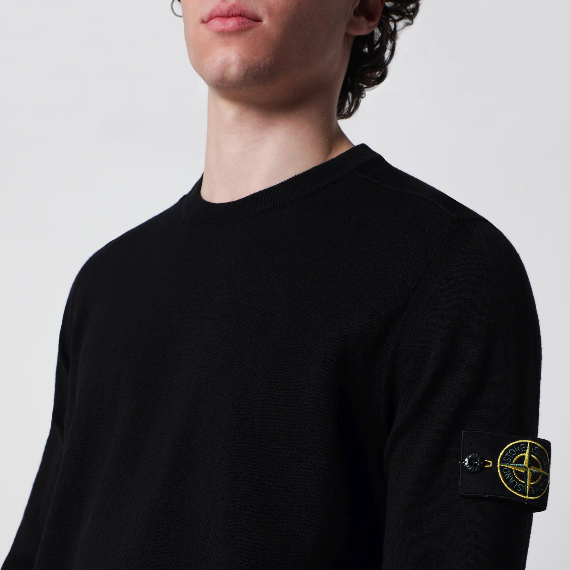 Maglione Logo Badge in cotone nero