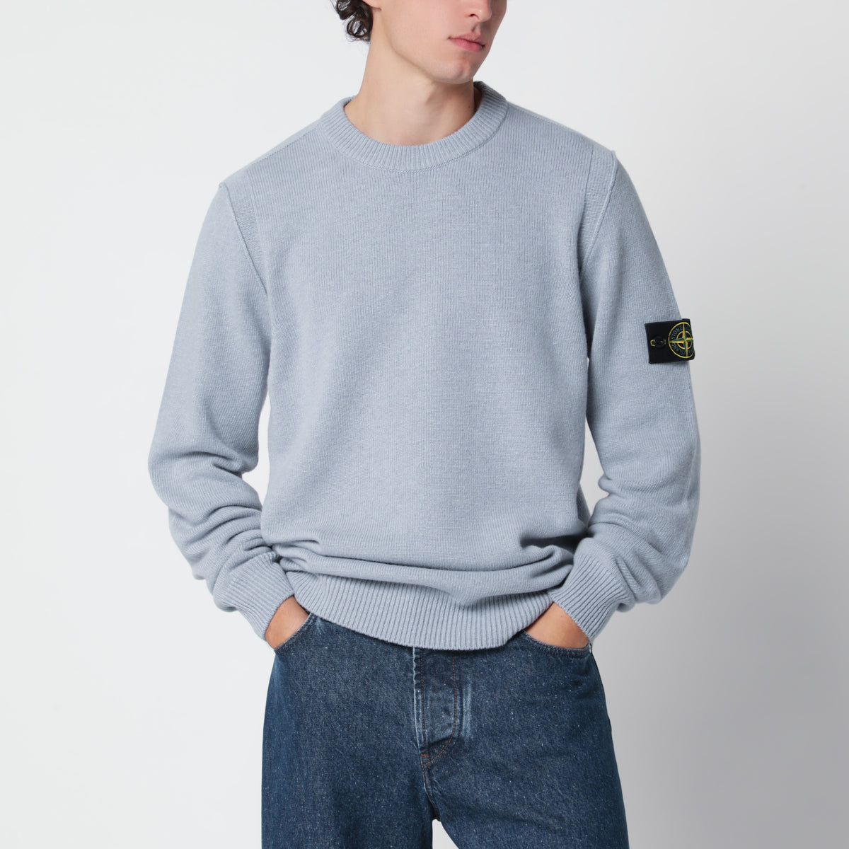 Pull gris cendré en mélange de laine