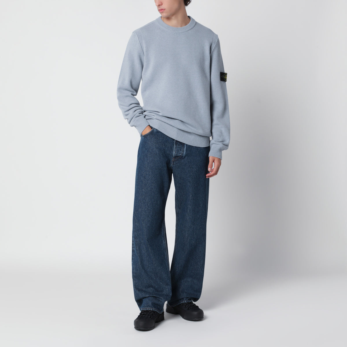 Pull gris cendré en mélange de laine