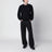 Navy blue crew-neck sweater in cotton