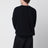 Navy blue crew-neck sweater in cotton