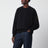 Sweat-shirt noir à col rond en coton biologique