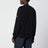 Sweat-shirt noir à col rond en coton biologique