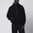 Felpa con cappuccio e zip in cotone bio nera
