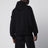Felpa con cappuccio e zip in cotone bio nera