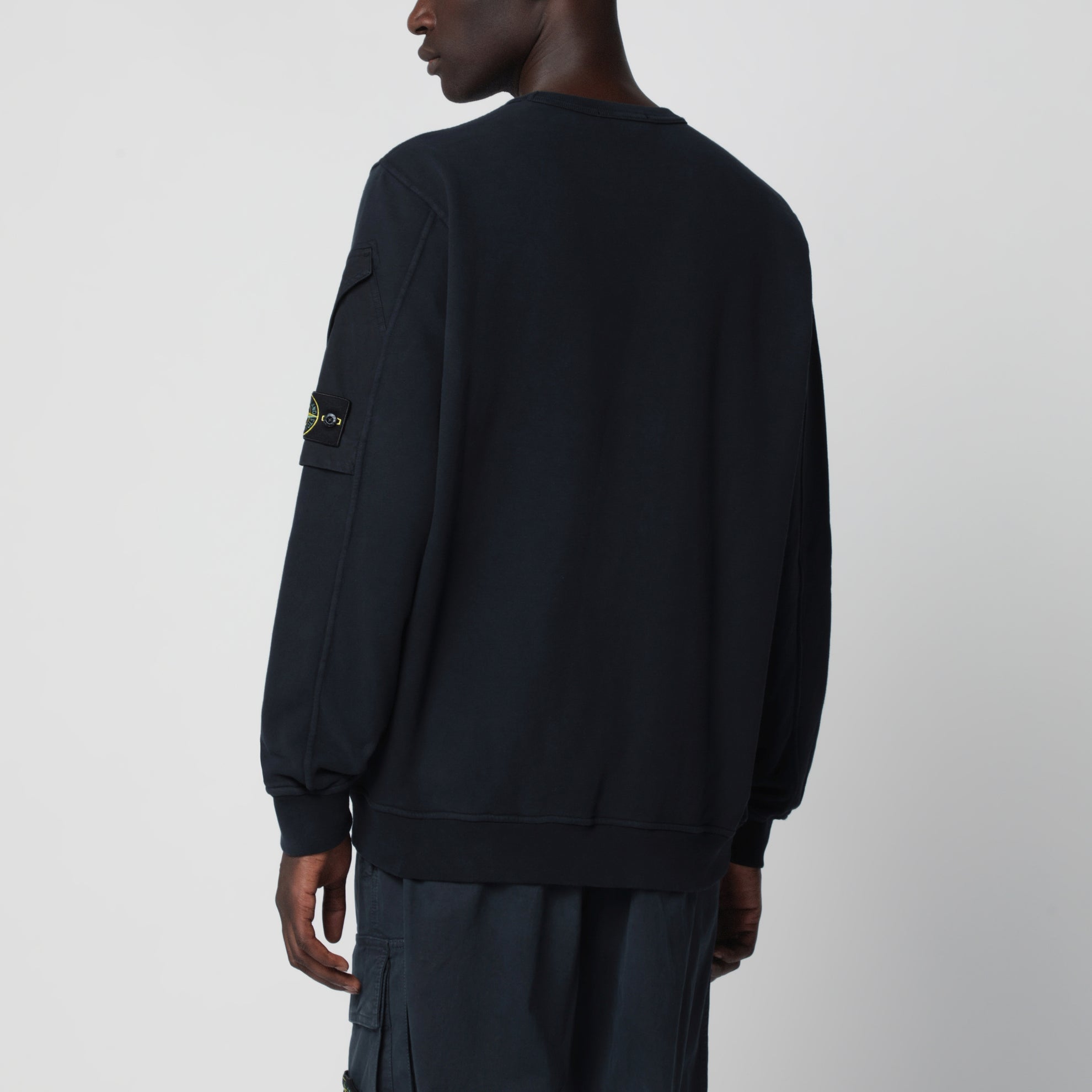 Felpa girocollo blu navy in cotone