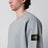 Oversized crewneck sweatshirt with raglan sleeves in melange cotton in grey