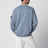 Rundhals-Sweatshirt aus Slub-Baumwolle in Blau