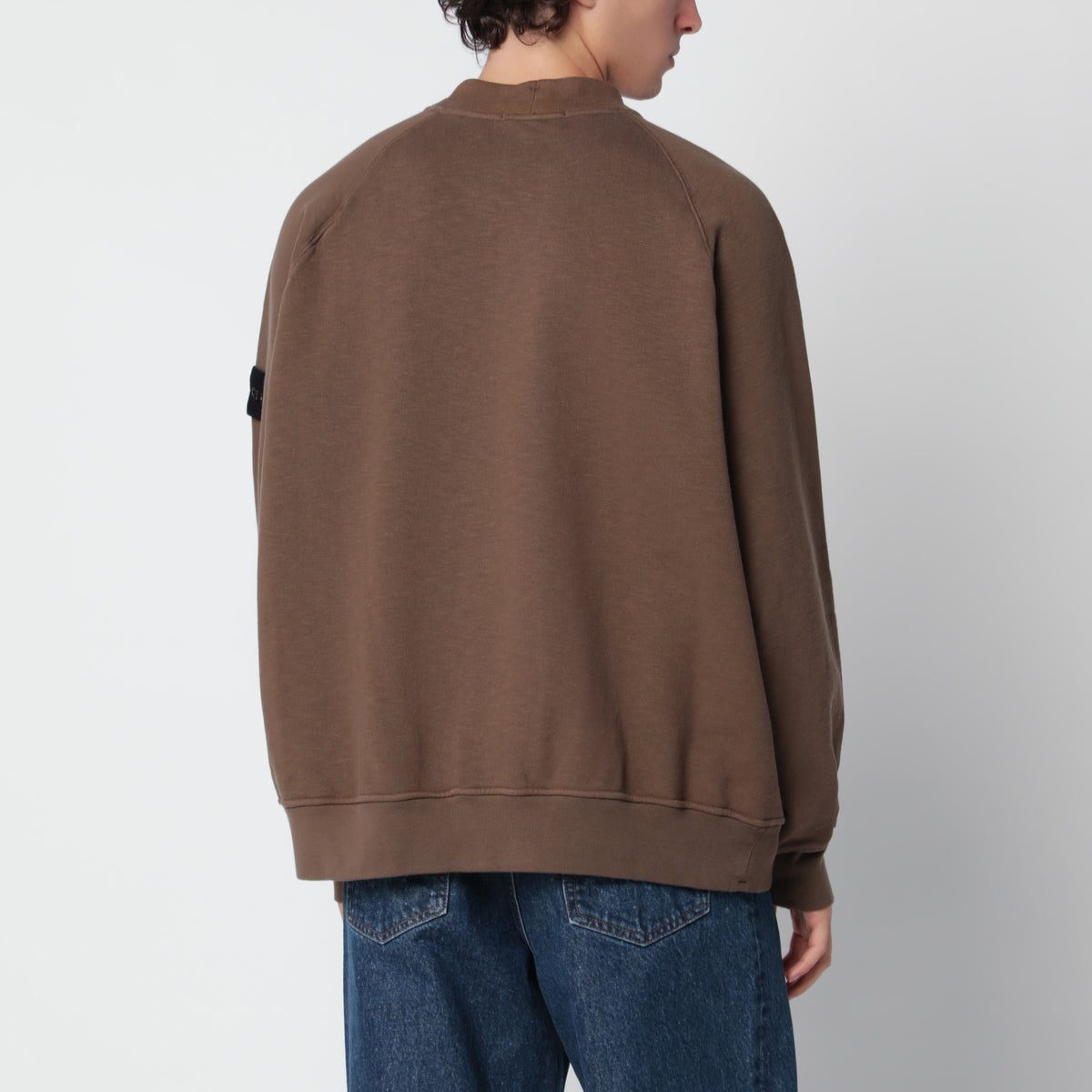 Umber cotton turtleneck sweatshirt