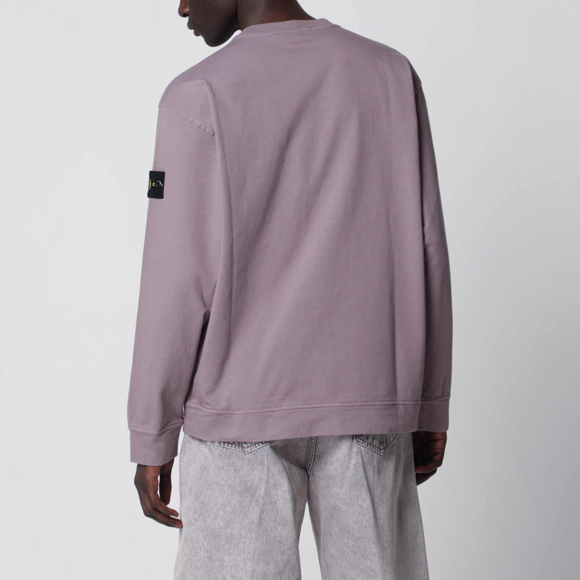 Felpa oversize viola grigio in cotone