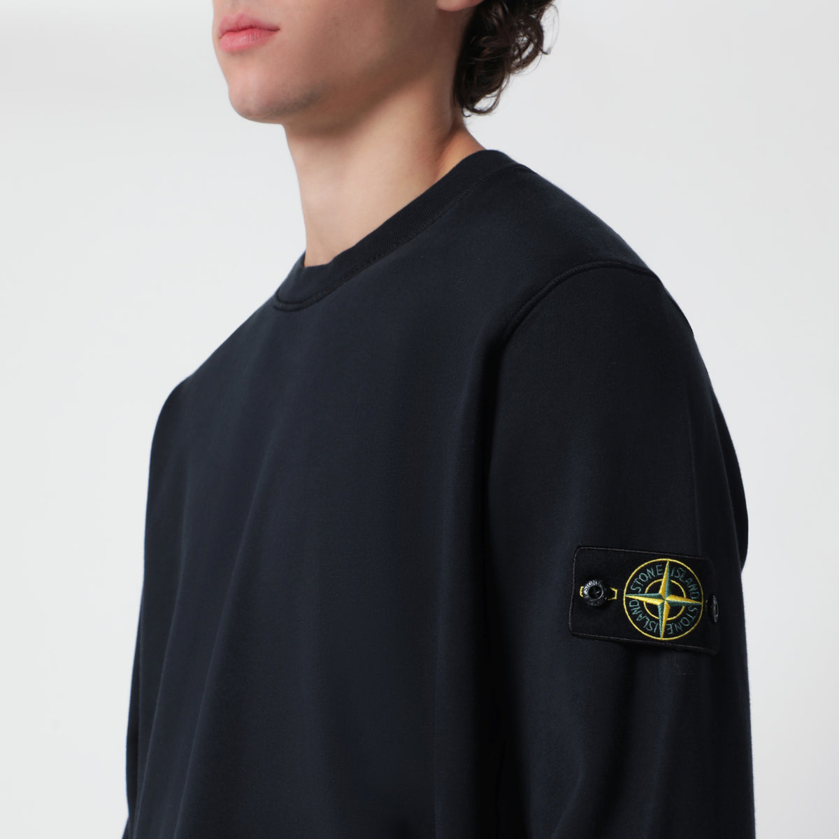 Felpa girocollo blu navy in cotone