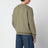 Sweat-shirt col rond vert militaire en coton