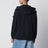 Sweat à capuche zippé regular en coton bio bleu