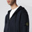 Sweat à capuche zippé regular en coton bio bleu